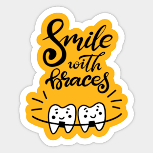 Smile with braces Sticker